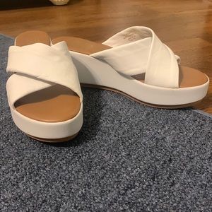 White platform sandals